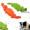 Brinquedos para animais de estimação crocodilo de borracha indestrutível, brinquedos para roer